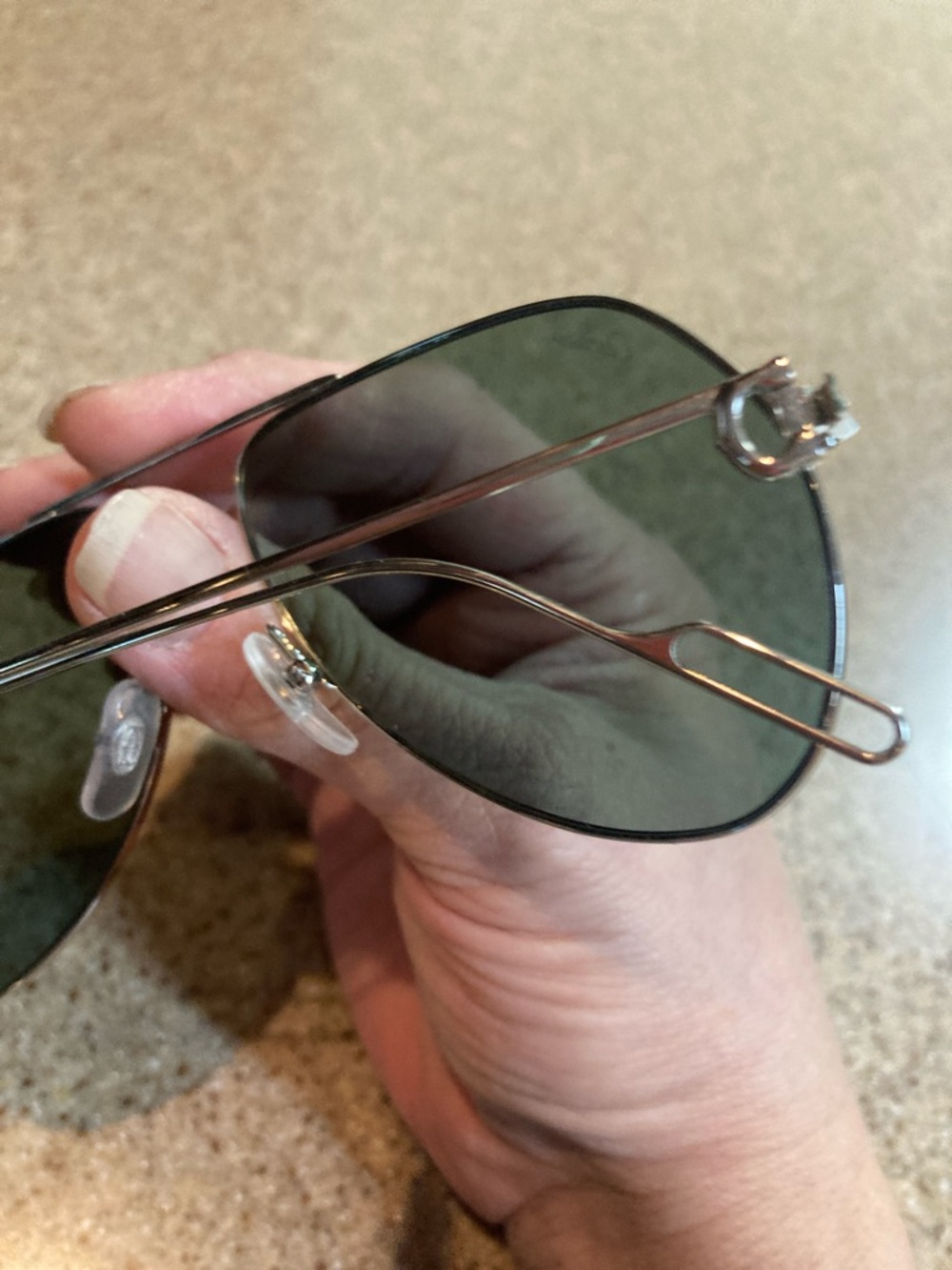 Cartier Silver Frame Green Lens Aviator Sunglasses - Picture 4 of 7
